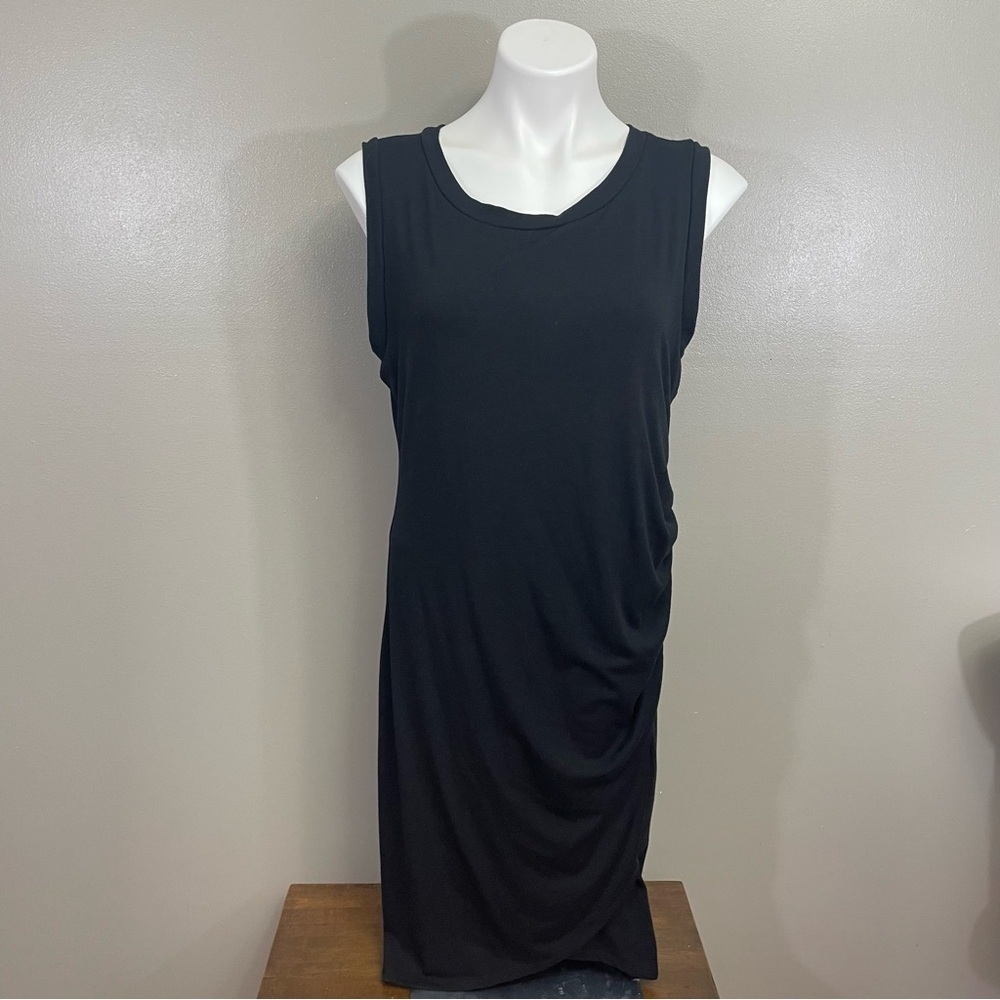 VICI women’s Large Sleeveless relaxed midi dress stretch LBD little black